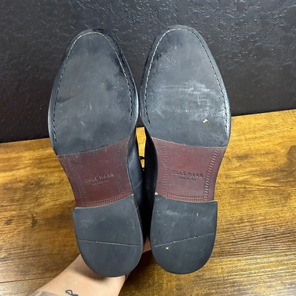 Cole Haan Harrison Grand C21646 Black Leather Cap Toe Oxford Mens 8.5‎ M